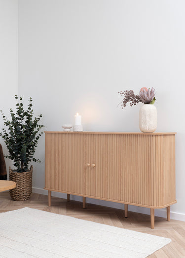 Grand buffet bois, portes coulissantes Naturel