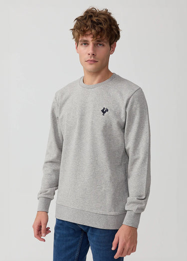 Sweat molletonné col rond manches longues Gris
