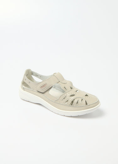 Sandales confortables en cuir avec bride Gris Clair