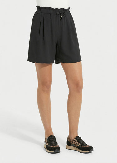 Short souple élastiqué, Essentiel Noir
