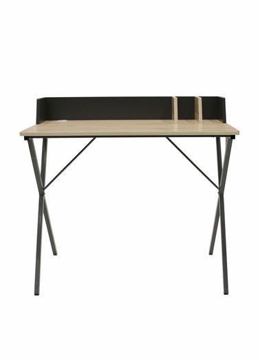 Bureau épuré, en métal et bois 2 tons 2N Noir