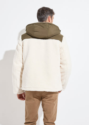 Veste chaude polaire sherpa façon moutonné Vert Fonce