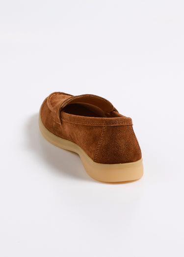 Mocassin en suédine et semelle antiderapante Camel