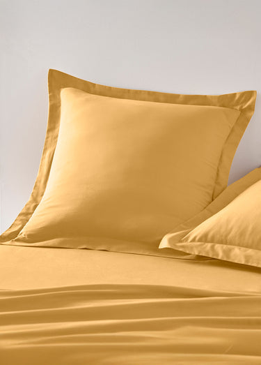 Taie d'oreiller coton unie Ocre
