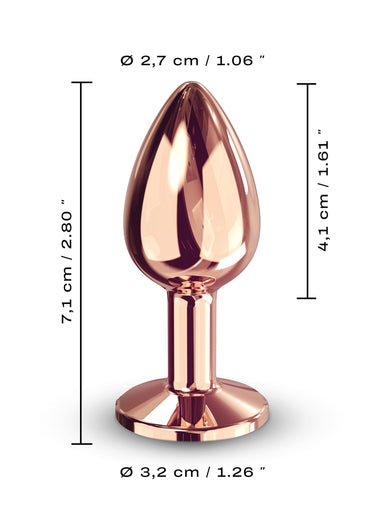 Plug anal aluminium façon bijou, Diamond Rose gold