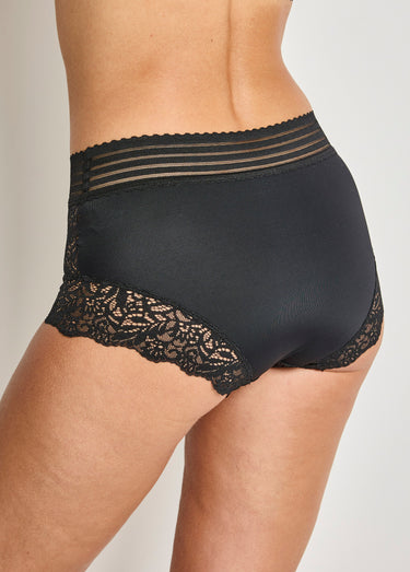 Culotte gainante taille haute dentelle Noir