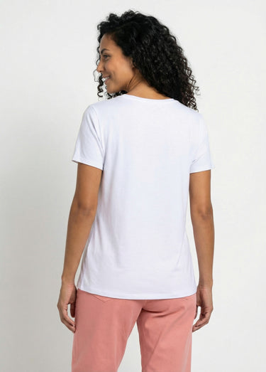 T-shirt à message manches courtes Blanc
