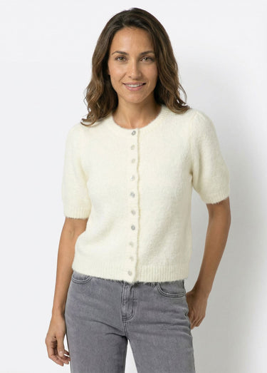 Gilet à manches courtes avec laine Jaune