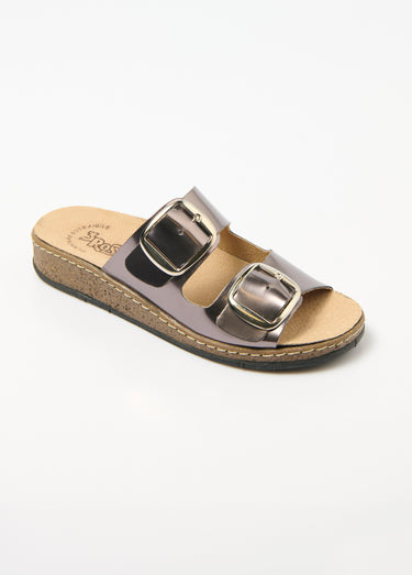 Mules compensées à boucles réglables Bronze