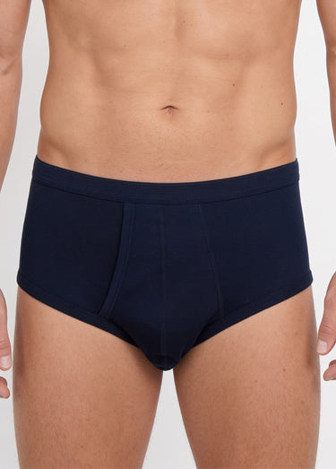 Slip ouvert taille haute, lot de 2 Marine