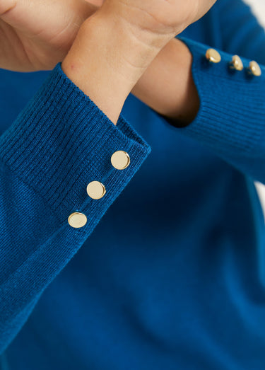 Pull fin col V jersey uni avec laine mérinos Canard
