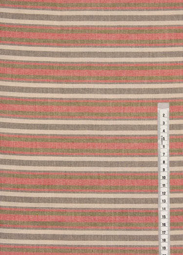 Coupon tissu rayures coton, Espelette Raye Rouge