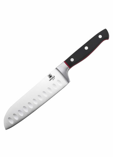 Couteau santoku acier 25,5cm Market Noir/Rouge