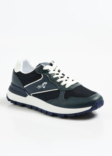 Baskets casual bimatière à lacets Marine