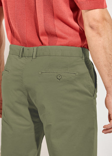 Pantalon chino droit toile coton stretch Kaki