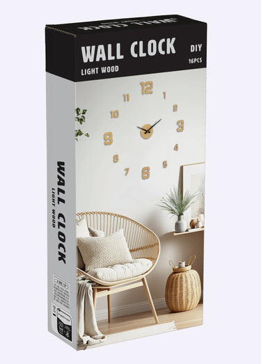 Maxi horloge murale en bois, à installer Bois Clair