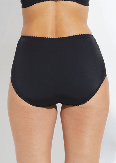 Culotte midi taille normale tulle et microfibre Noir
