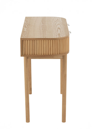 Console arrondie en pin clair rainuré Naturel