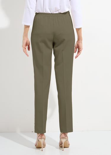 Pantalon droit taille semi-élastiquée Vert Kaki