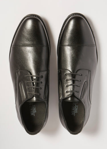 Derbys chic à bout droit, intérieur cuir Noir