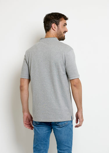 Polo col officier contrastant Gris