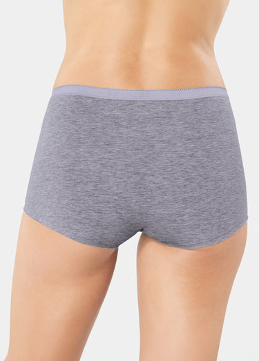 Shorty Basic+ coton stretch uni Gris