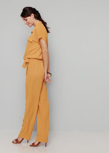 Combi-pantalon unie taille élastiquée Uni Miel
