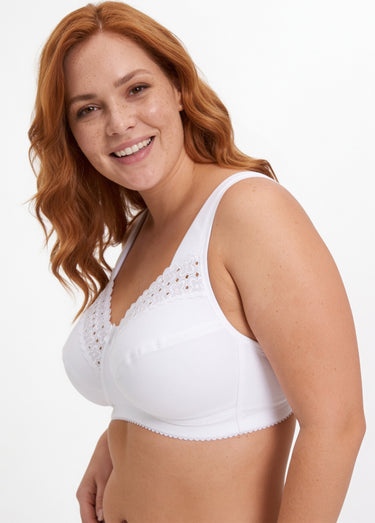 Soutien-gorge sans armatures brodé Blanc