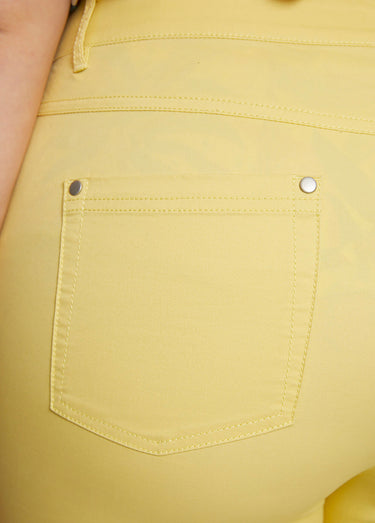 Pantacourt taille élastiquée 5 poches Jaune