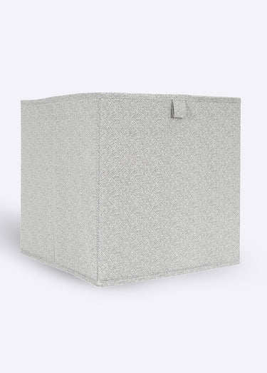 Cube de rangement pliable, tissu chiné Gris Clair