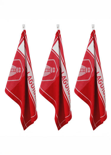 Lot de 3 torchons jacquard assortis, Miel 2R Rouge