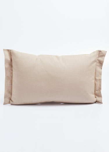 Coussin coton/lin avec boutons fantaisie Ecru