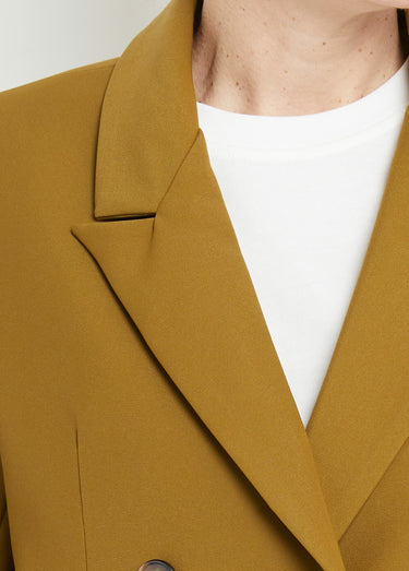 Veste blazer longue, double boutonnage Vert Olive