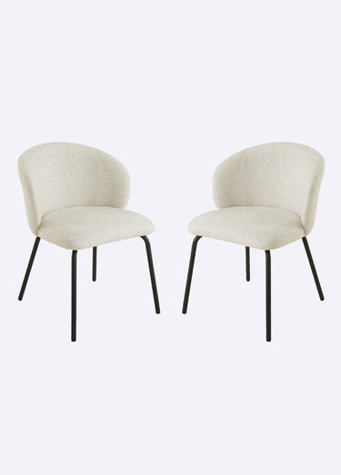 VESPER Chaises tissu chiné, pieds métal Beige