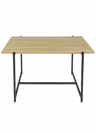 Table basse épurée en métal et bois Marron/Noir