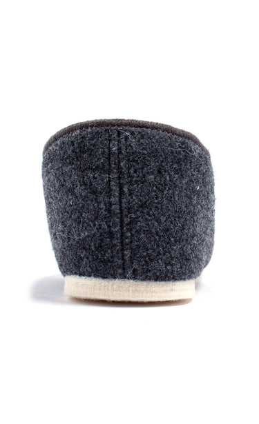 Chaussons mixtes largeur confort semelle feutre Uni Anthracite