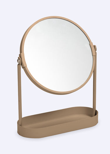 Miroir d'appoint en métal, avec plateau Taupe
