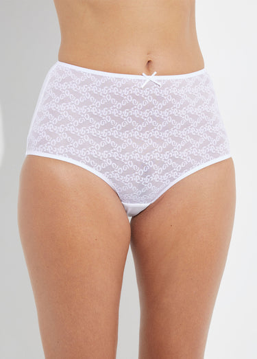Culotte midi taille normale maille fantaisie Blanc