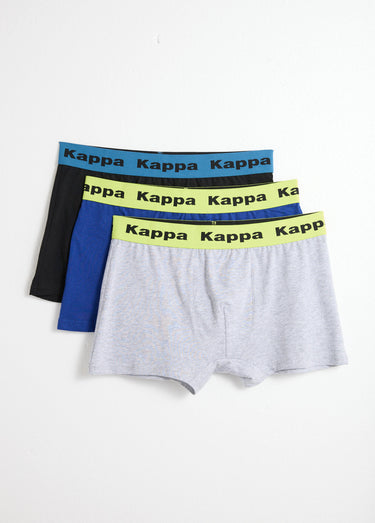 Boxers unis, ceintures élastiquée fluo Noir/Gris/Bleu