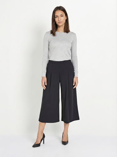 Jupe-culotte taille semi-élastiquée maille milano Noir