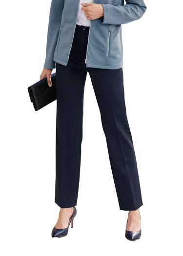 Pantalon taille semi-élastiquée droit Marine