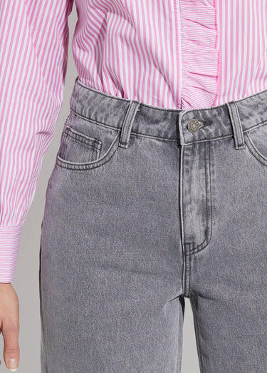 Jean 5 poches coupe wide, spécial GRANDE Gris Clair