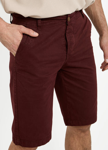 Bermuda pur coton, style chino Bordeaux