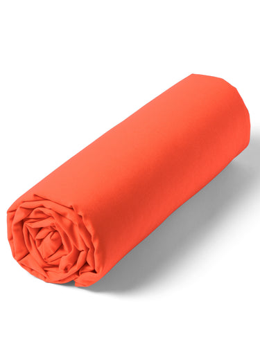 Drap housse pur coton uni, Relax Orange/clémentine