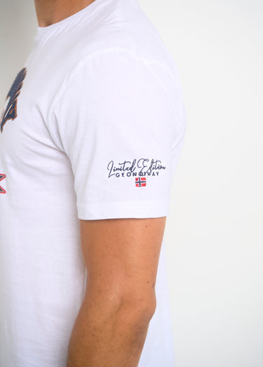 T-shirt inscriptions vintage col rond Blanc