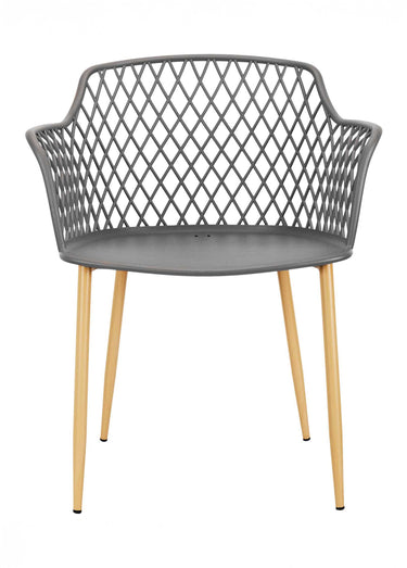 Fauteuils outdoor dossier ajouré losange Gris