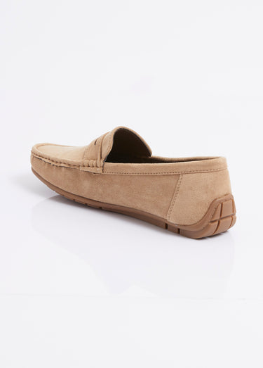 Mocassins suédine, semelle antidérapante Beige
