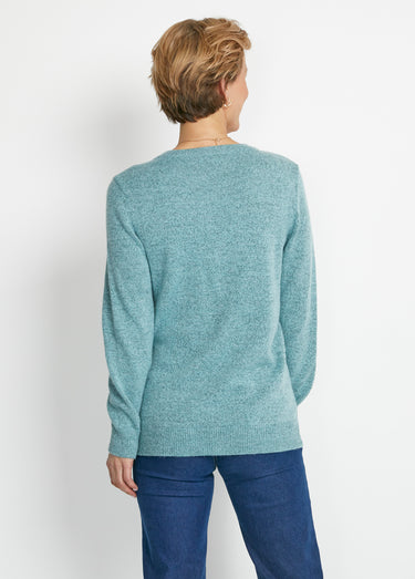 Gilet col V boutonné brodés strassé Vert