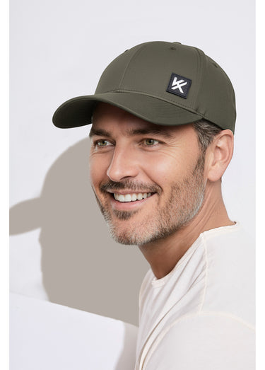 Casquette en twill de coton patch gomme Olive
