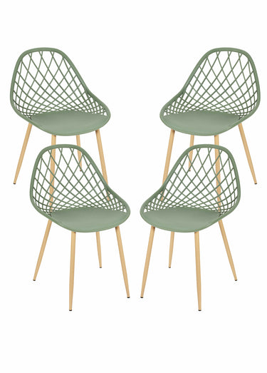 Chaises d'extérieur avec dossier alvéolé Vert
